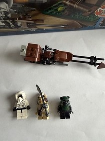 LEGO Star Wars 7956 Ewok Attack Incomplete w/ Box Tokkat & Logray Minifigures
