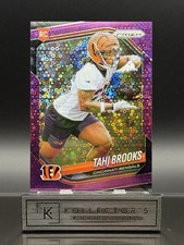 2025 Panini Prizm Football Tahj Brooks #335 No Huddle Purple Disco /75