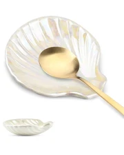 Ceramic Spoon Rest, Small Spoons Holder for Coffee Station Kitchen Counter, C...