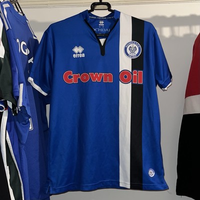 Rochdale AFC 2016/17 Errea Home Football Shirt Blue Mens