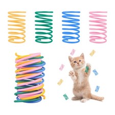 Andiker Cat Spring Toys, 12pcs Colorful M, pink, yellow, blue, green