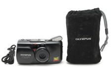  MINT w/Case  Olympus  mju ZOOM Panorama Black 35mm Film Camera From JAPAN