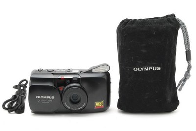 [ MINT w/Case ] Olympus μ mju ZOOM Panorama Black 35mm Film Camera From JAPAN