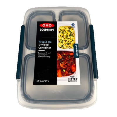 OXO Good Grips Prep and Go Leakproof 4.1 Cup Divided Container BPA Free