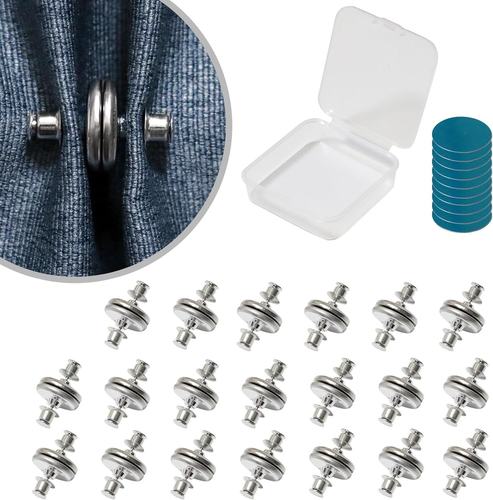 20Piars Curtain Magnets Closure Silver Magnetic 0.79 inches 20 Pairs,