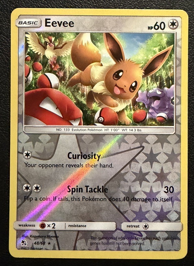 Eevee 48/68 Reverse Holo Hidden Fates 2019 - Pokemon Card TCG (NM)