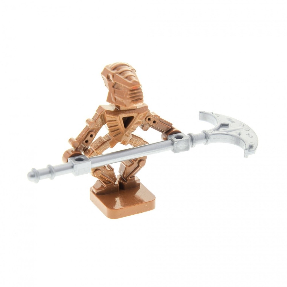 1x Lego Figure Bionicle Mini - Toa Hordika Onewa Brown Weapon Silver 51642 51639