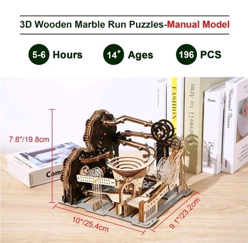 DIY 3D Wooden Marble Run Puzzle Kit - Mechanical Model Building Set STEAM - Picture 3 of 8
