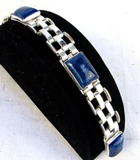 ANTIQUE WMF IKORA BRACELET SILVER & LAPIS c.1930