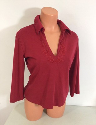 #ad Express Y2K Top Embroidered Blouse Womens Large $19.95