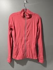 Athleta Shanti Full Zip Powervita Jacket Womens Small Coral Pockets