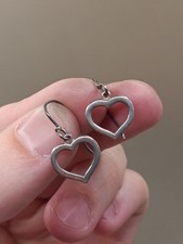 Sterling Silver Heart Dangle Earrings
