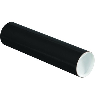 BOX USA Black Mailing Tubes 3x12 Pack 24 with Caps Shipping Storage