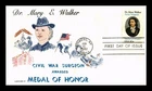 DR JIM STAMPS US COVER DR MARY WALKER MEDAL OF HONOR FDC LANDS END CACHET