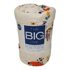 The Big One Oversized Plush Throw Blanket 5 Ft x 6 Ft Polyester Love Fur All