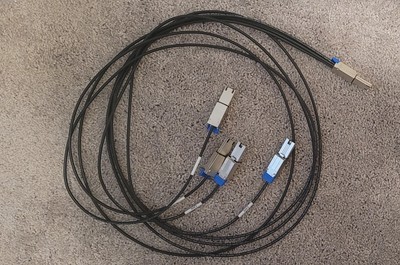 2 Meter Mini-SAS (SFF-8088) to 4 x Mini-SAS (SFF-8088) External Fanout Cable