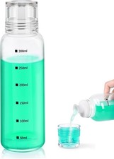 Glass Mouthwash Dispenser for Bathroom - 10 Oz Mouth Wash Dispensers with Lid Cu
