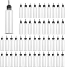 40 Pack 4oz Clear Dispensing Bottles, Plastic Squeeze Bottle with twist tap cap