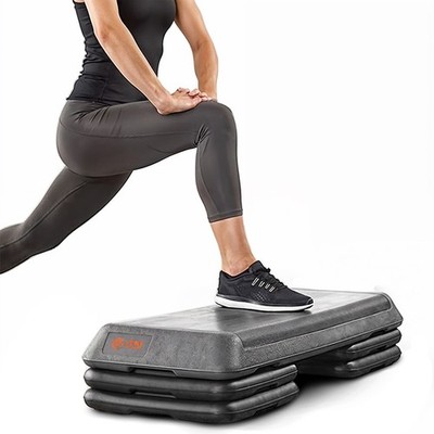 Verstellbare Aerobic Step Plattform mit Tragegurten für Home Gym & Cardio...