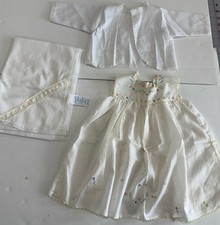 Vtg Lot: Christening Baby Blanket "Something Pretty" Cradle Club Dress And Coat