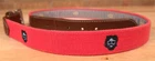 JT Spencer Grateful Dead Jerry Garcia Embroidered Pink Canvas Belt Mens Size 40