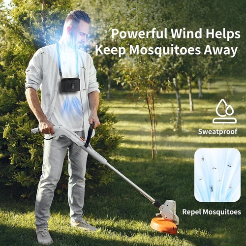 Socool 20000mAh Portable Waist Fan Clip on Wearable Belt 20000mAh, Black - Picture 8 of 9