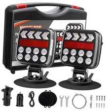 Wireless Trailer Lights, Adjustable Magnetic LED Trailer Lights with black