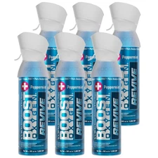 Boost Oxygen Natural Portable 5L Pure Canned Oxygen Canister Peppermint (6 Pack)