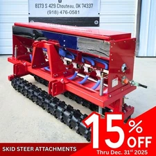 Skid Steer and Tractor No Till Seed Drill Seeder Planter Attachment