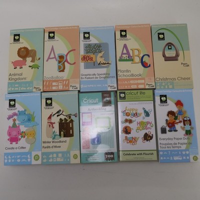 Cricut Cartridges & Cricut Lite Cartridges Lot of 10 Fonts Pictures Vintage