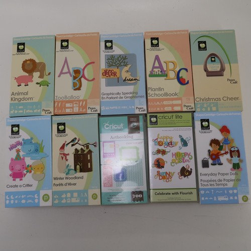 Cricut Cartridges & Cricut Lite Cartridges Lot of 10 Fonts Pictures Vintage