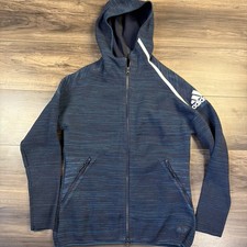 Adidas Climawarm Women s Blue Zip Pockets LS Hoodie Sweatshirt XS