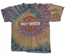 Vintage Harley Davidson Tie Dye Motorcycles Mens T Shirt Large USA Made 2003