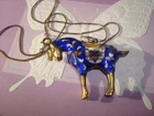 ANTIQUE,OLD, CHINESE EXPORT, CLOISONNE,ENAMEL, HORSE PENDANT NECKLACE,MULTICOLOR