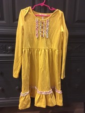 Matilda Jane Spring 2017 Good Vibes Yellow Easter Lap Dress size 8-EUC