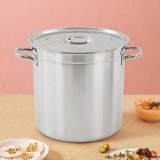 Deep Stainless Steel Stock Soup Pot With Lid Braising Simmering Stew Soup