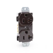 Hubbell Brown EARLESS Commercial Duplex Receptacle Outlet 20A 125V BULK BR20M1