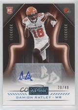2018 Panini Playbook Rookies Signatures Platinum 20/49 Damion Ratley Auto 0q3