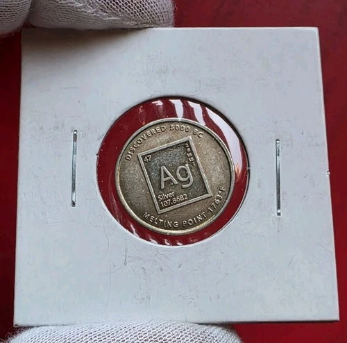 Rare - Ag Element Melting Point - 1/10 troy oz .999 Fine SILVER Coin Round Bar