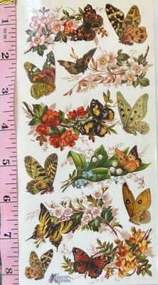 Violette Stickers Buttefly & Flower  Stickers  Scrapbook Craft Planner Supply