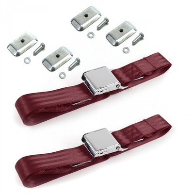  C Truck 1954-1960 Airplane 2pt BURG Belt Kit w/Brackets-2 Belts  