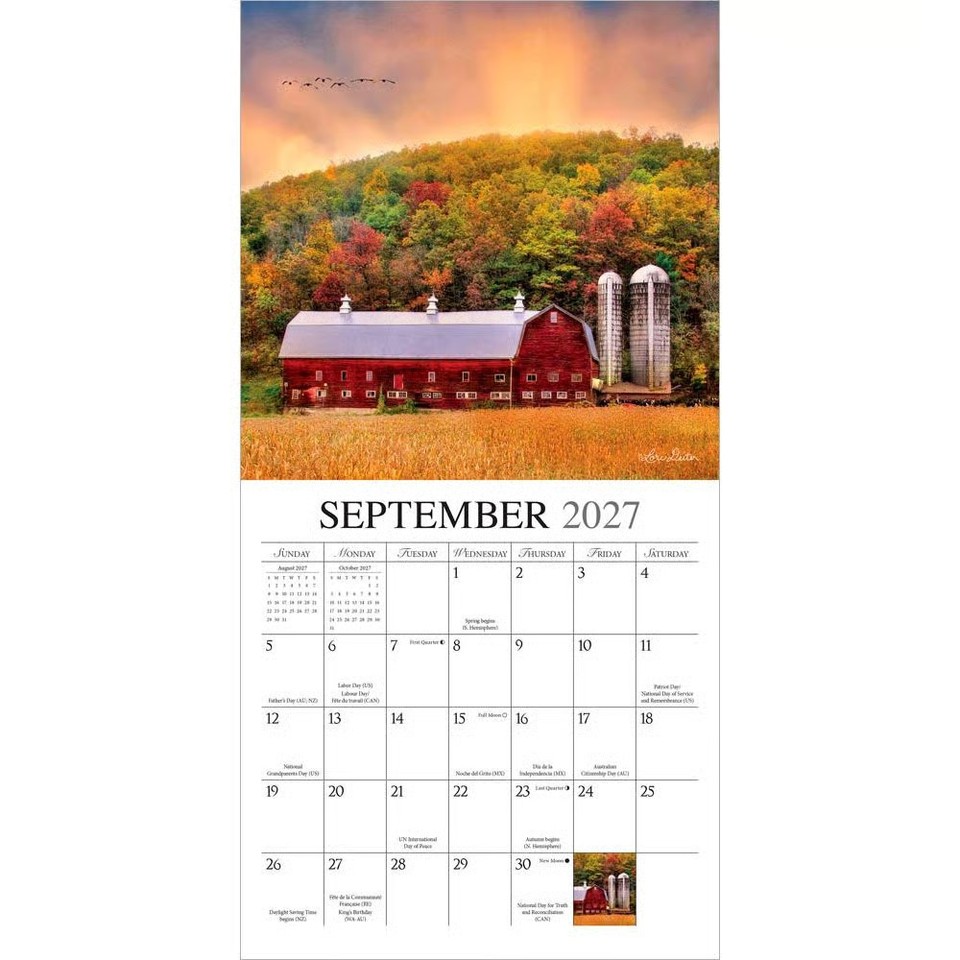 BrownTrout, Beckoning Barns 2027 Mini Wall Calendar | eBay