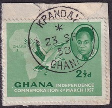 GHANA  POSTMARK / CANCEL "KPANDAI  GHANA"   1958