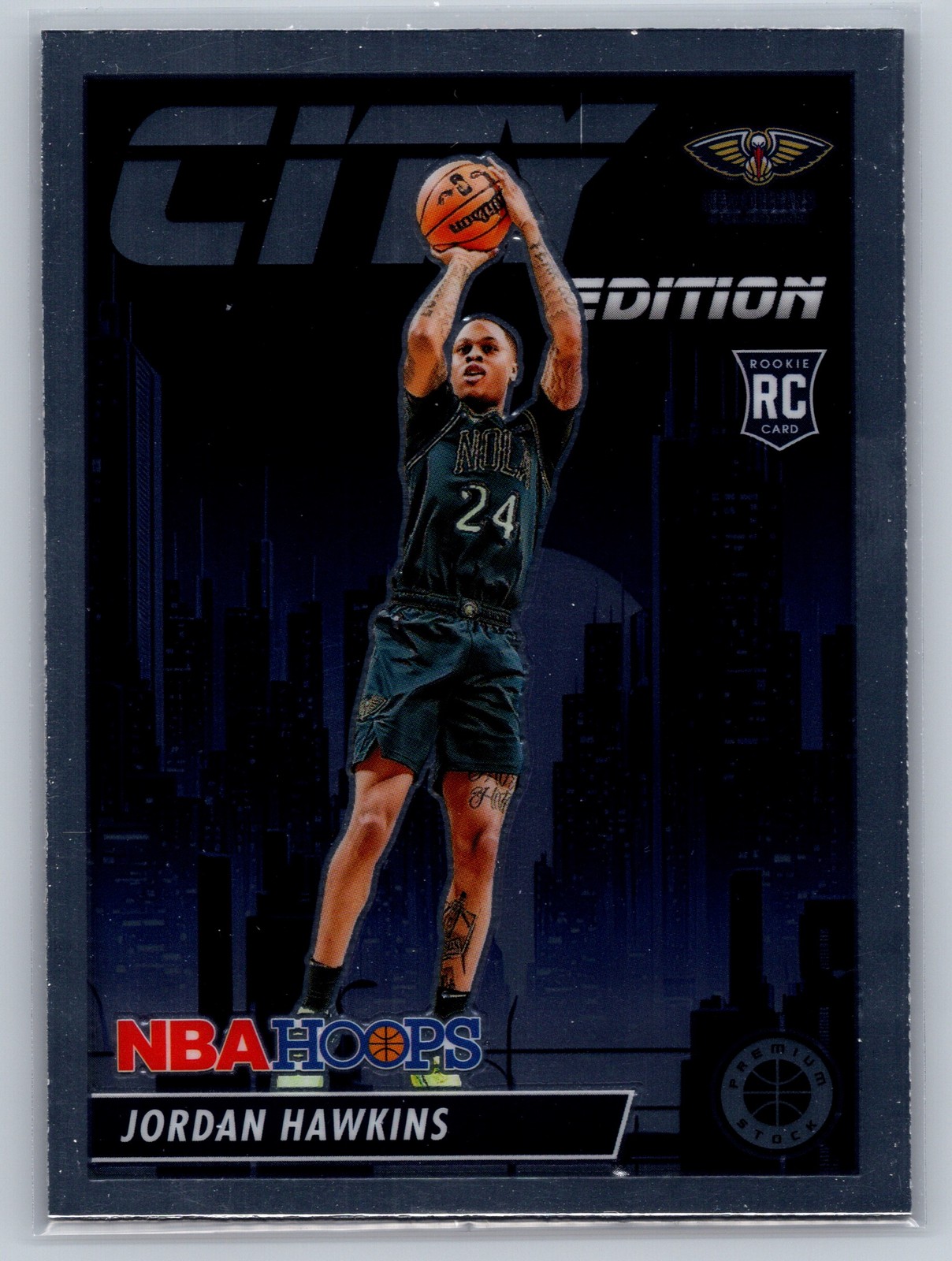 2023-24 Hoops Premium Stock #7 Jordan Hawkins City Edition Silver Prizm