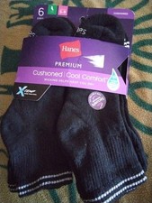 Hanes Premium Women's 6 Pairs Cushioned Ankle Socks Size 5  9 NWT