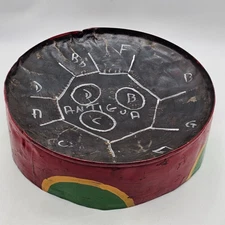 Vintage Antigua Souvenir Steel Barrel Tongue Drum Handpan 11” Folk Percussion