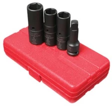 1/2" Drive, SAE & Metric Deep Thin Wall Flip Socket Set, 4 Pc.