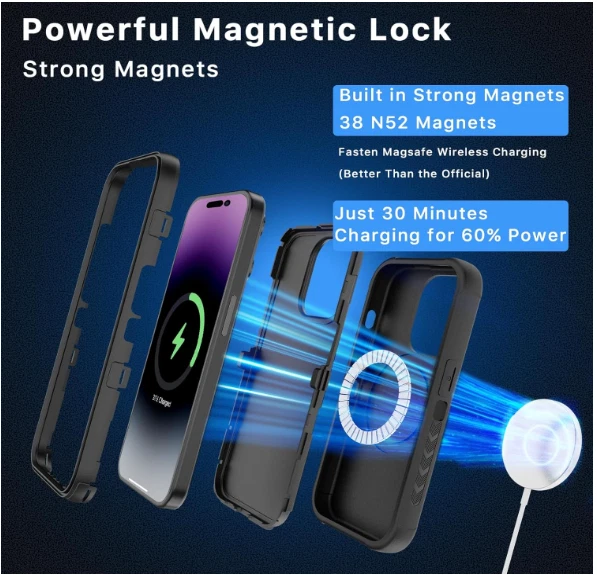 Funda Maverick Series iPhone 15 Pro Max con Clip para Cinturón Gris con Vidrio Templado** Foto 3 de 4