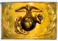 US Marine Corps USMC Brass Belt Buckle Eagle Globe Anchor Military Bbb1