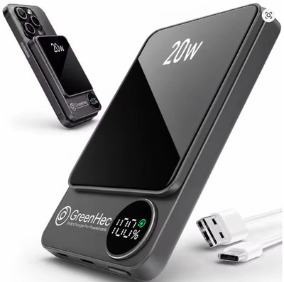 GreenHec SnapCharge Pro Powerbank 10.000mAh   Magnetisch & Kabellos